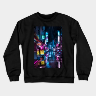 Neo Tokyo cyberpunk vibes Vertical Crewneck Sweatshirt